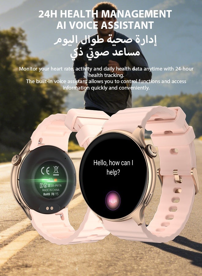 وابيك ساعة ذكية من العلامة التجارية الكورية Y5، ساعة أعمال مقاومة للماء، تتصل بالبلوتوث، متوافقة مع أندرويد وiOS، للرجال، بطبقة طلاء فراغي من الزنك، مراقبة معدل ضربات القلب، ذهبية. - Image 5