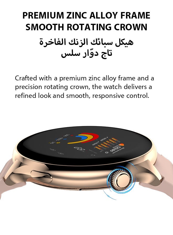 وابيك ساعة ذكية من العلامة التجارية الكورية Y5، ساعة أعمال مقاومة للماء، تتصل بالبلوتوث، متوافقة مع أندرويد وiOS، للرجال، بطبقة طلاء فراغي من الزنك، مراقبة معدل ضربات القلب، ذهبية. - Image 4