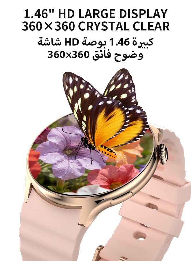 وابيك ساعة ذكية من العلامة التجارية الكورية Y5، ساعة أعمال مقاومة للماء، تتصل بالبلوتوث، متوافقة مع أندرويد وiOS، للرجال، بطبقة طلاء فراغي من الزنك، مراقبة معدل ضربات القلب، ذهبية. - Image 3