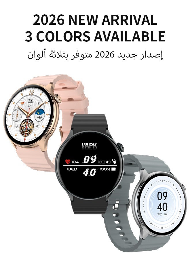 وابيك ساعة ذكية من العلامة التجارية الكورية Y5، ساعة أعمال مقاومة للماء، تتصل بالبلوتوث، متوافقة مع أندرويد وiOS، للرجال، بطبقة طلاء فراغي من الزنك، مراقبة معدل ضربات القلب، ذهبية. - Image 2