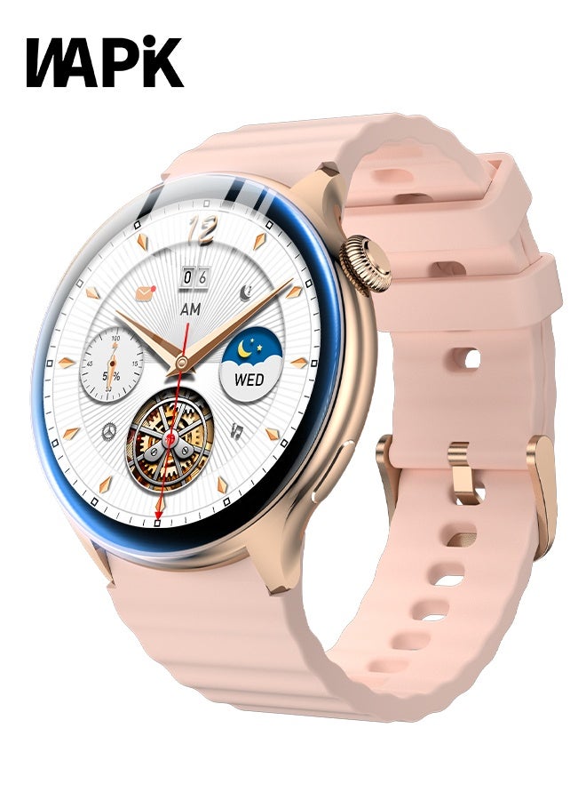WAPIK Korean Brand Smart Watch Y5，Business Smartwatch, Waterproof Fitness Watch, Bluetooth Calling, Compatible with Android and iOS,Smartwatch For Men, Zinc Alloy Vacuum Plating, Heart Rate Monitoring - Image 1
