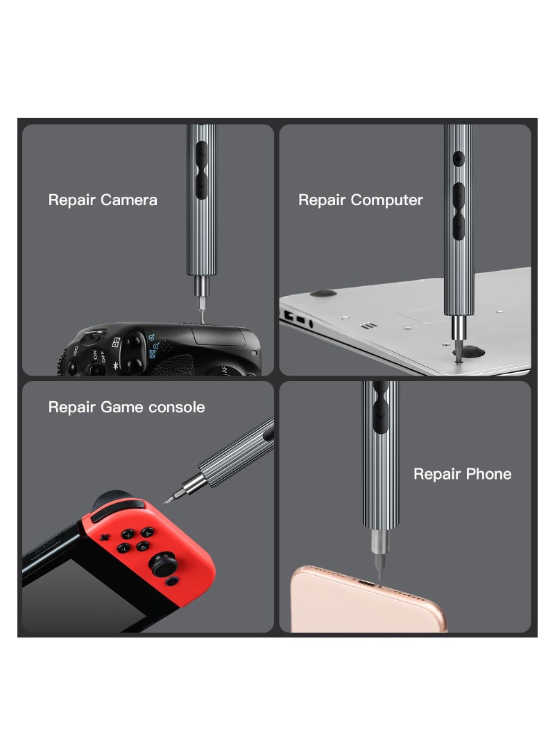 SOLARAE مجموعة مفكات كهربائية 58 في 1، مجموعة مفكات لاسلكية قابلة للشحن، مجموعة أدوات إصلاح دقيقة مع 50 رأس، أضواء LED، حقيبة حمل، للساعات، الهواتف، النظارات، والأدوات الدقيقة - Image 4