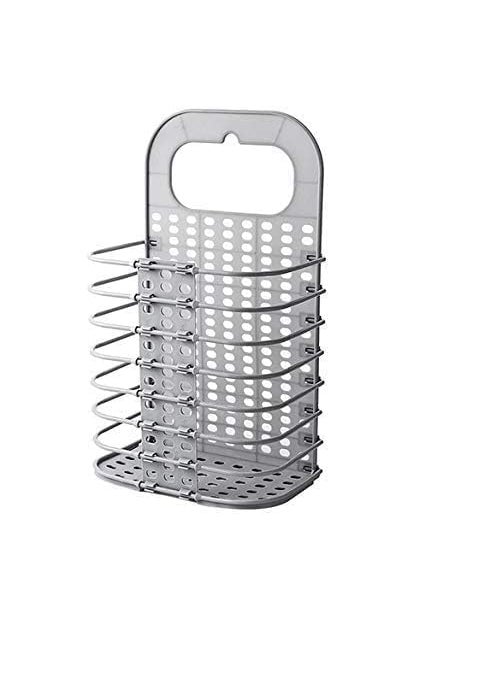 PURCHASE PLUSE PURCHASE PLUSE Wall Mounted Bathroom Hanging Mesh Laundry Basket Toiletry Organization Washing Bin Home Portable Magic Sticker Plastic Laundry Hamper Bag for Bathroom Dirty Clothes  - Image 1