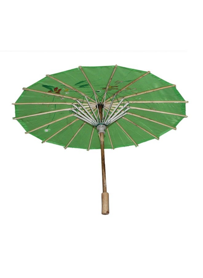Kaku Fancy Dresses Japanese Umbrella Accesory for International Costume/Wedding Dance and Decoration Prop - Green (Pack of 1) - Image 3