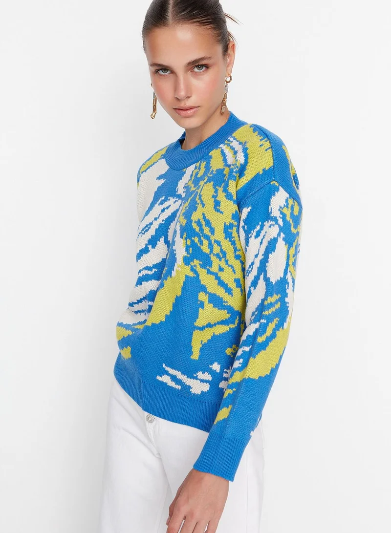 trendyol Crew Neck Printed Sweater