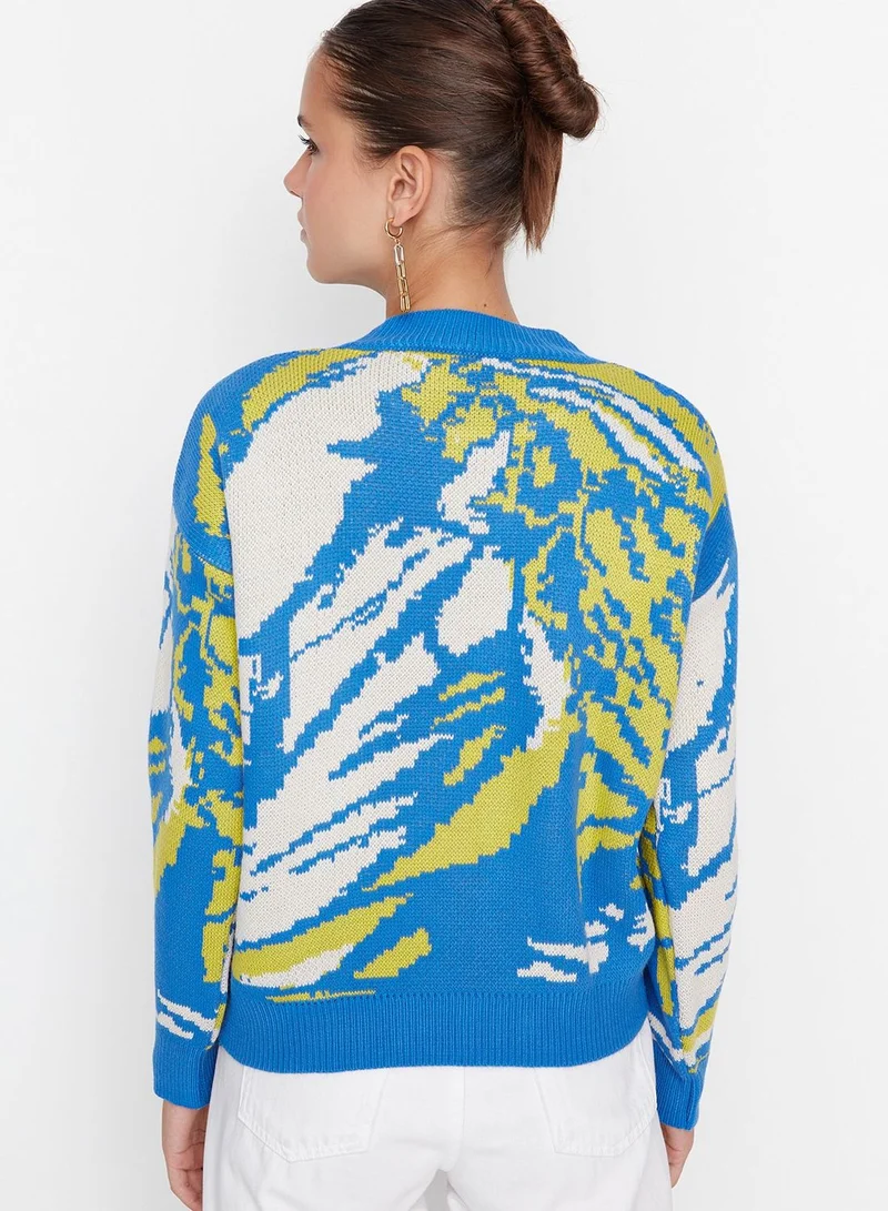 trendyol Crew Neck Printed Sweater
