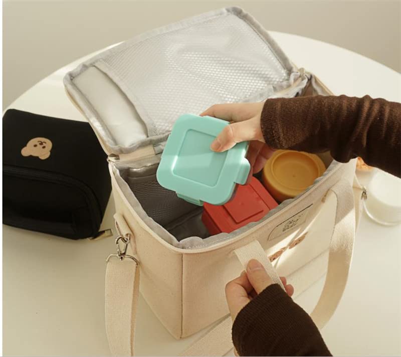 Richtrue Kawaii Lunch Bag For Girls Lunch Box Insulated Cute Lunch Bags For Women Insulated Lunch Box For Kids (Beige) - Image 3