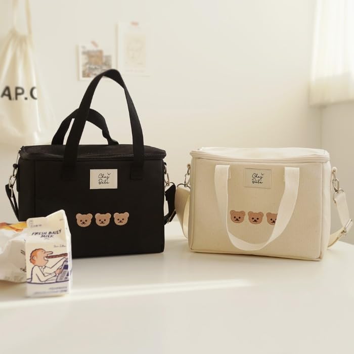 Richtrue Kawaii Lunch Bag For Girls Lunch Box Insulated Cute Lunch Bags For Women Insulated Lunch Box For Kids (Beige) - Image 4