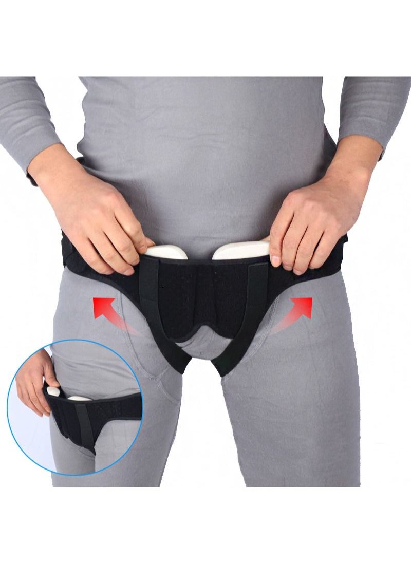 HaLunhi - Hernia Belt for Men - Inguinal Hernia Support for Men and Women Medical Hernia Brace Inguinal Truss for Single/Dual Sports Hernia Adjustable Waist Belt with 2 Removable Compression Pads - Image 1