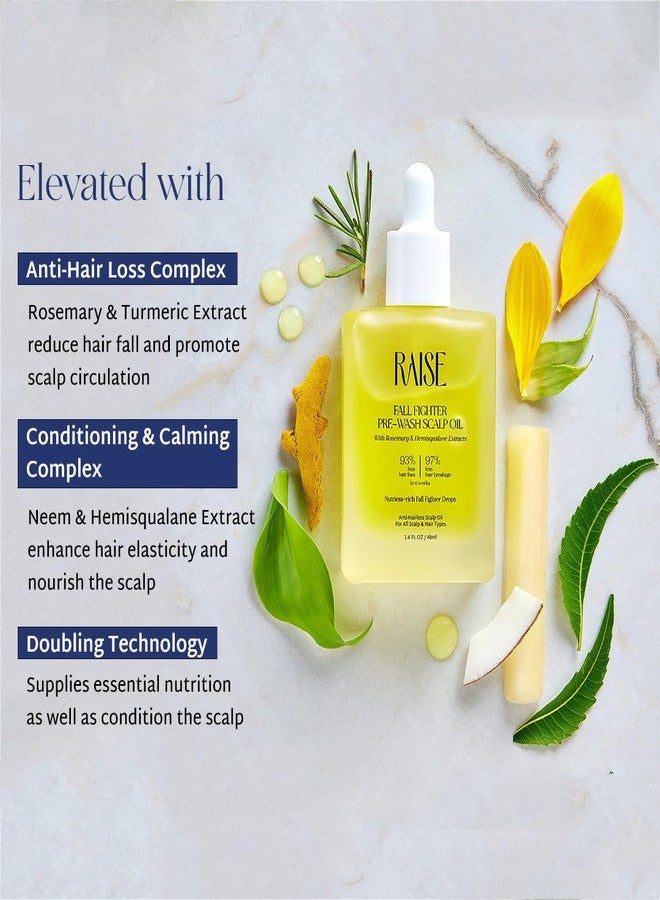 Raise Fall Fighter Pre-Wash Scalp Oil | Infused with Rosemary, Turmeric, Neem & Hemisqualane | 93% Less Hair Fall & 97% Less Breakage | Lightweight, Silicone Free Hair Strengthener | 48ml - Image 5