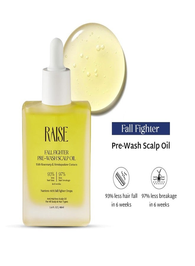 Raise Fall Fighter Pre-Wash Scalp Oil | Infused with Rosemary, Turmeric, Neem & Hemisqualane | 93% Less Hair Fall & 97% Less Breakage | Lightweight, Silicone Free Hair Strengthener | 48ml - Image 3