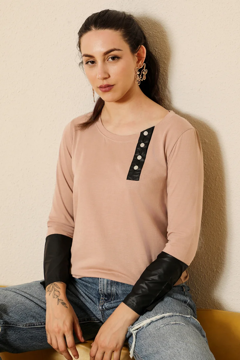 كامبوس سوترا بلوزة بأكمام متباينة للنساء