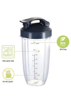 Generic Blender Replacement Parts Compatible with 600W 900W Blenders, 32OZ Cups and Flip Top To Go Lids and Parts Extractor Blade  - Image 5