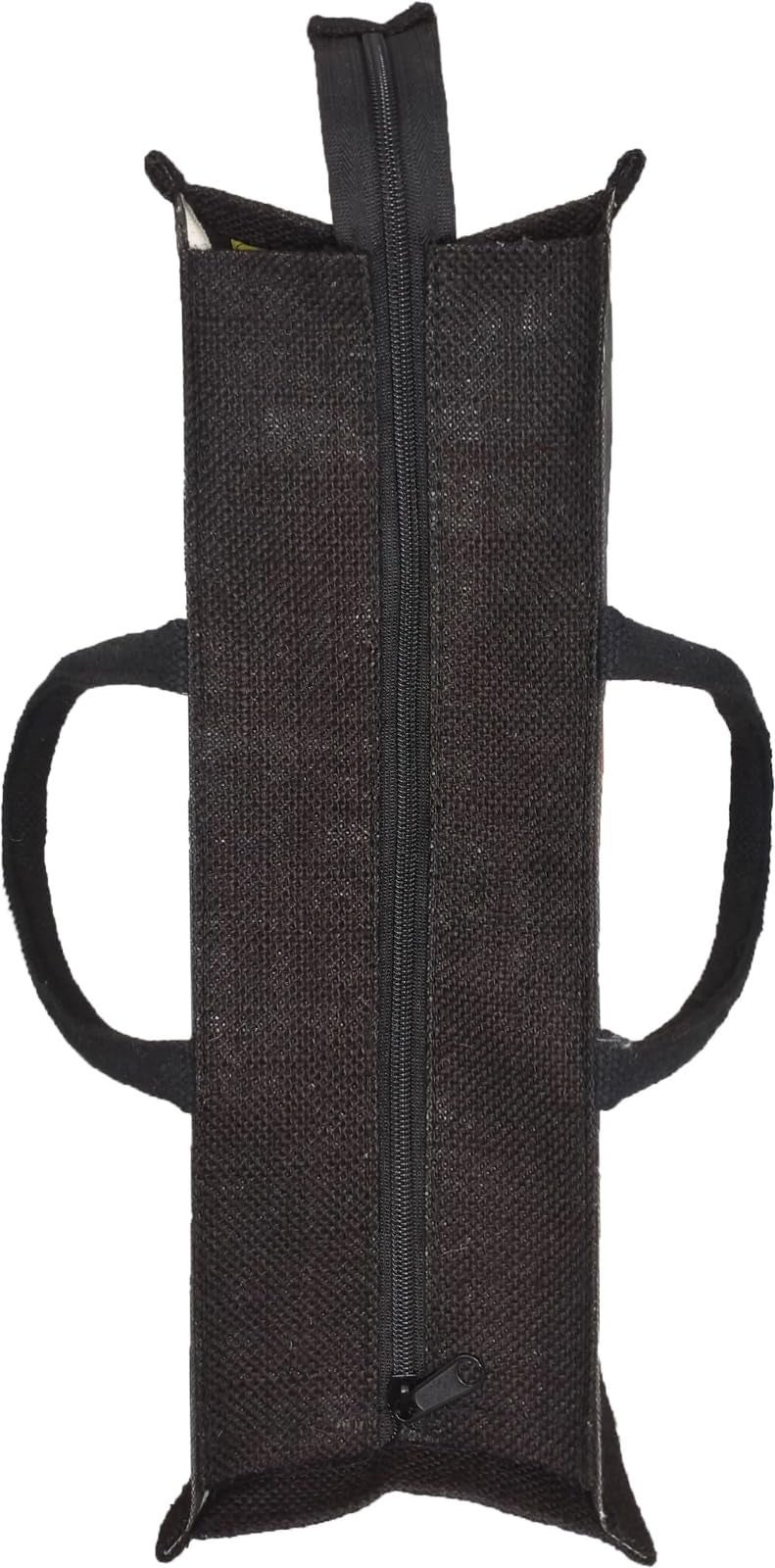 Sangra Multicolor Black Canvas Jute Bag For Men and Women Lunch Bag with Zip and handle (School kids) - Image 3