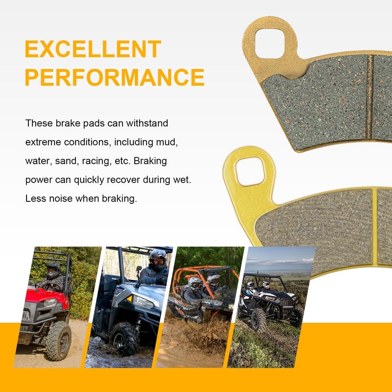 Deargooday Front and Rear Severe Duty Brake Pads for Polaris ACE RZR Ranger XP 500 570 700 800 900 - Image 3