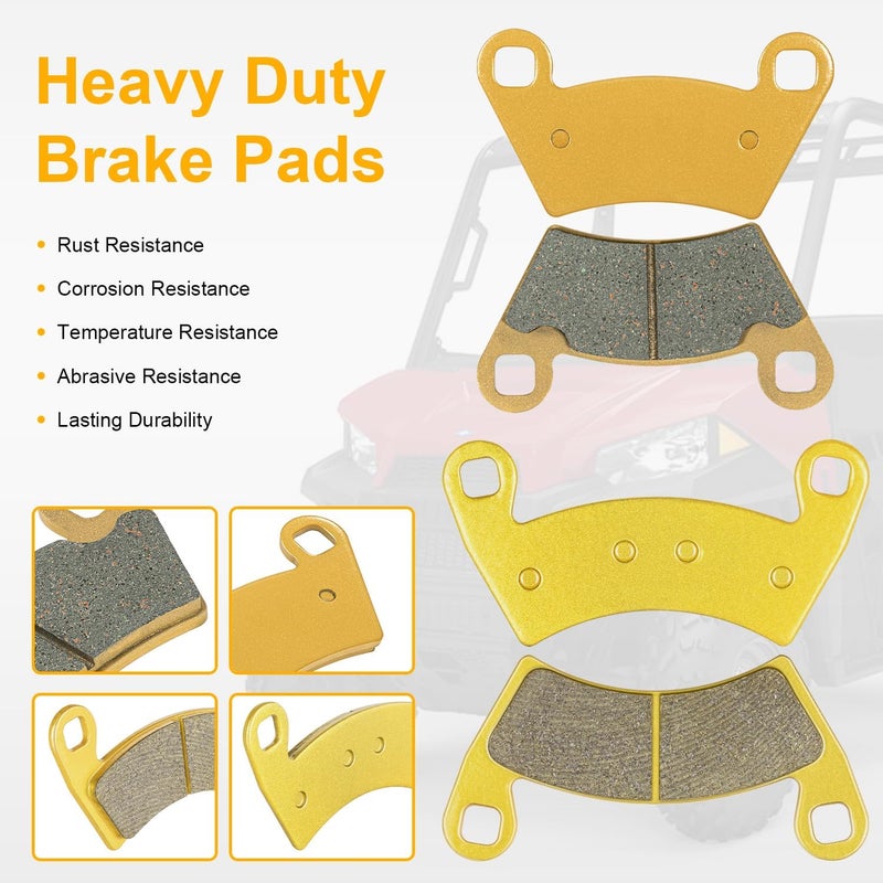 Deargooday Front and Rear Severe Duty Brake Pads for Polaris ACE RZR Ranger XP 500 570 700 800 900 - Image 4