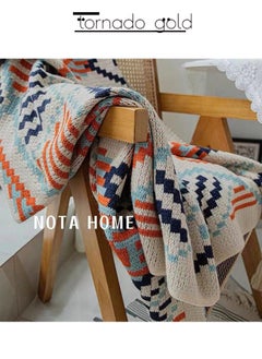 tornado gold Knitted blanket Bohemian Air Conditioning Blanket Blanket Full Body Shawl Nap Blanket Multi-colored 130x170cm  - Image 4