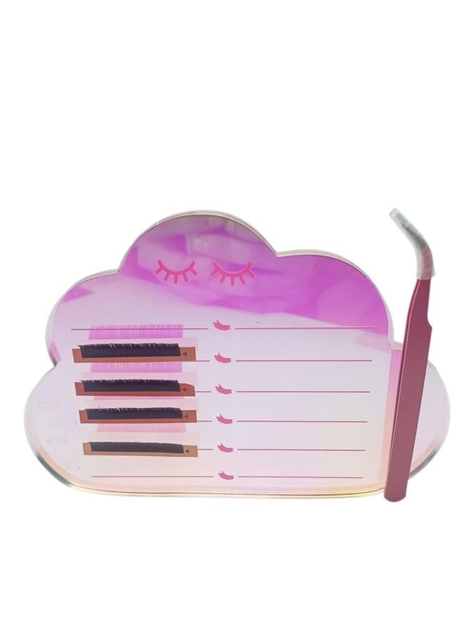 LIXIMMAZN Dazzling Eyelash Grafting Pallet, Acrylic Lash Tile holder, Makeup Palette Eyelash Extensions Storage Gasket Pads with Suction for Tweezers (Cloud-Shaped C) - Image 1