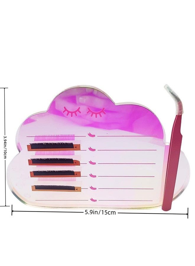 LIXIMMAZN Dazzling Eyelash Grafting Pallet, Acrylic Lash Tile holder, Makeup Palette Eyelash Extensions Storage Gasket Pads with Suction for Tweezers (Cloud-Shaped C) - Image 2
