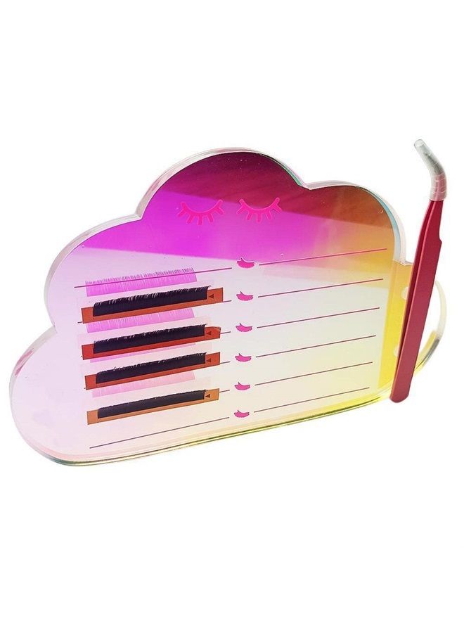 LIXIMMAZN Dazzling Eyelash Grafting Pallet, Acrylic Lash Tile holder, Makeup Palette Eyelash Extensions Storage Gasket Pads with Suction for Tweezers (Cloud-Shaped C) - Image 5