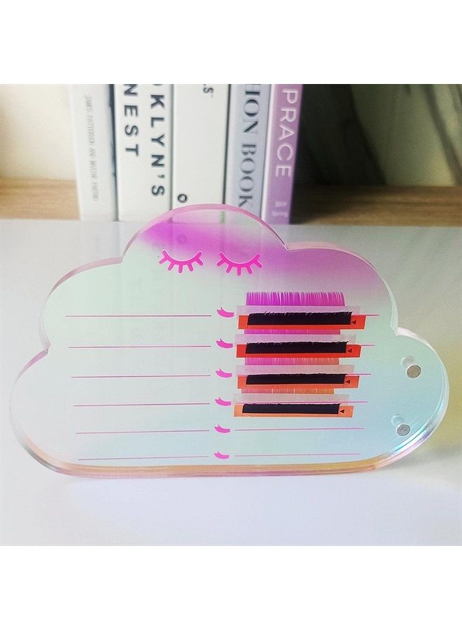 LIXIMMAZN Dazzling Eyelash Grafting Pallet, Acrylic Lash Tile holder, Makeup Palette Eyelash Extensions Storage Gasket Pads with Suction for Tweezers (Cloud-Shaped C) - Image 4