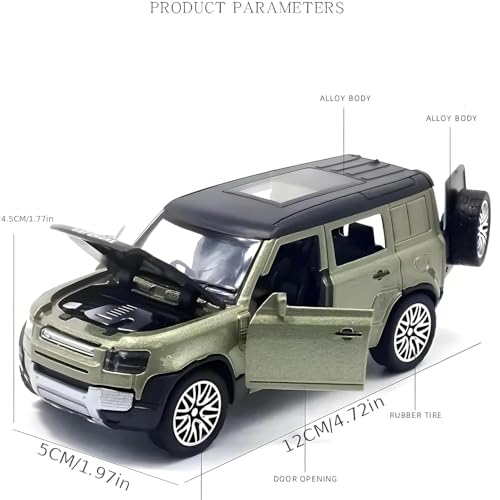 Zunbella Diecast 1:36 Defender Toy Car with Metal Body, Openable Doors, Bonnet & Boot | Pull-Back Action Model Car for Kids | Diecast Collectible Toy - Image 2