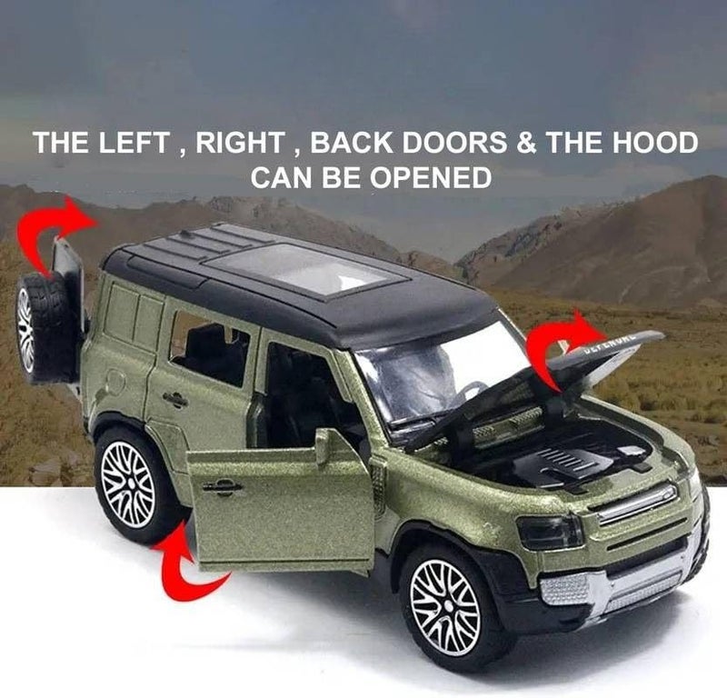 Zunbella Diecast 1:36 Defender Toy Car with Metal Body, Openable Doors, Bonnet & Boot | Pull-Back Action Model Car for Kids | Diecast Collectible Toy - Image 5
