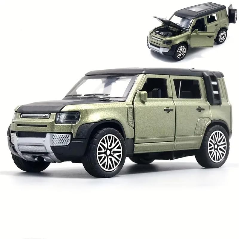 Zunbella Diecast 1:36 Defender Toy Car with Metal Body, Openable Doors, Bonnet & Boot | Pull-Back Action Model Car for Kids | Diecast Collectible Toy - Image 1