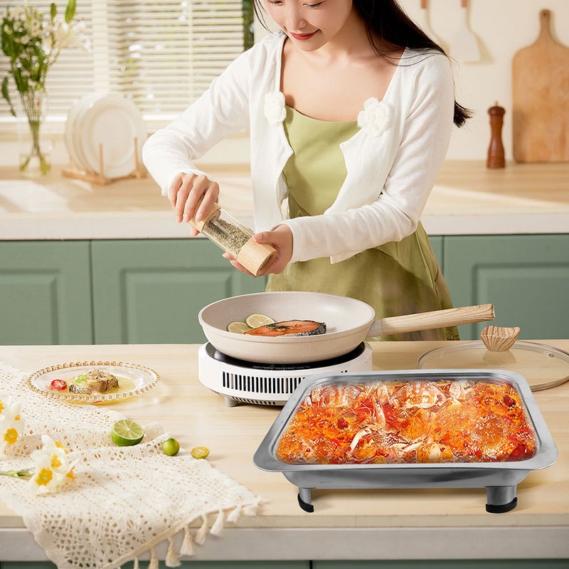 Buffet Server Tray Canteen Tray Fish Serving Platter Chafing Dish Tray Food Tray With Lid - Image 5