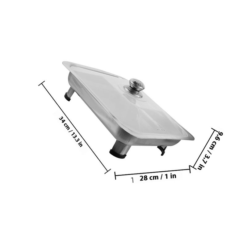 Buffet Server Tray Canteen Tray Fish Serving Platter Chafing Dish Tray Food Tray With Lid - Image 2