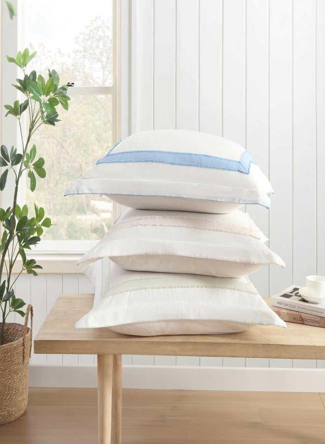 لورا أشلي لورا آشلي - غطاء وسادة أوروبي، قطن 100% مع حافة متباينة، غطاء وسادة للسرير أو الأريكة، معتمد من Oeko-Tex (أزرق ميلا، 26 بوصة × 26 بوصة) - Image 5