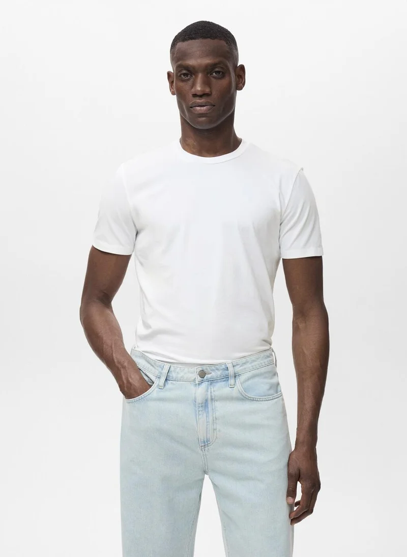 Mango Man Crew Neck Short Sleeve T-Shirt