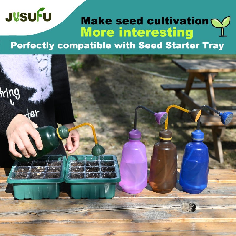 JUSUFU Watering Can for Seedlings, Small Watering Can for House Plant Garden Flower 0.45L (Green) - Image 2