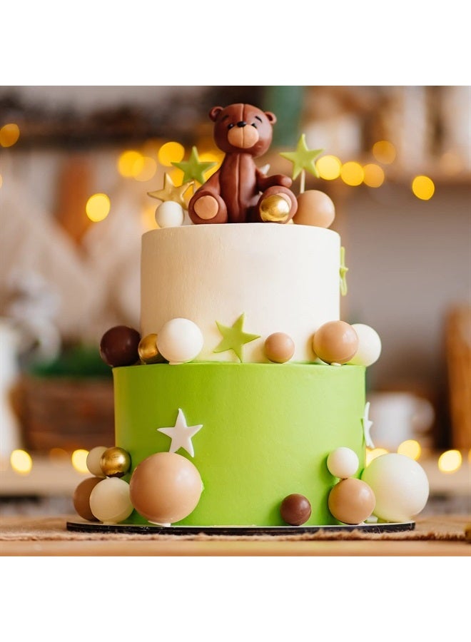 ASTARON 32 قطعة زينة كعكة كرات تزيين كعكة بالونات صغيرة أعواد كعكة كرات رغوية أعواد كعكة كرات زينة كعكة لحفلات الزفاف والحفلات وأعياد الميلاد (بني ذهبي) - Image 3