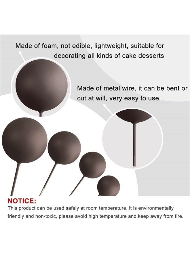 ASTARON 32 قطعة زينة كعكة كرات تزيين كعكة بالونات صغيرة أعواد كعكة كرات رغوية أعواد كعكة كرات زينة كعكة لحفلات الزفاف والحفلات وأعياد الميلاد (بني ذهبي) - Image 2