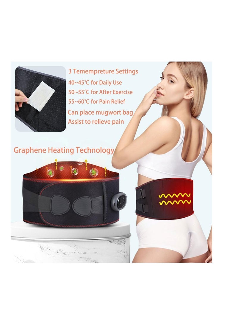 Generic Heating Pad for Period, Electric Heating Pad for Pain Relief, 3 Temperature Adjustable Menstrual Heating Pad, 3 Massage Modes Waist Belt Massager for Women Men,Lumbar Abdomen Back Physiotherapy Device  - Image 4