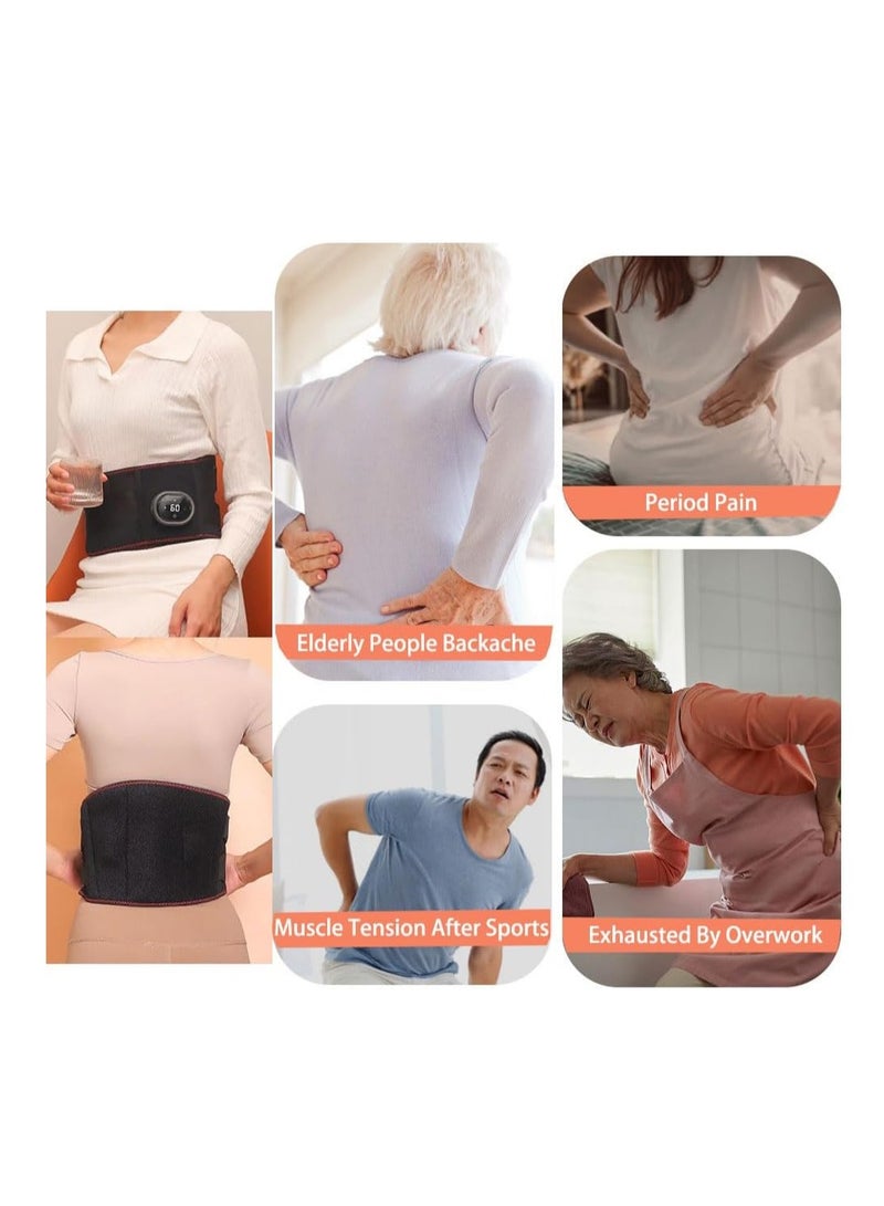 Generic Heating Pad for Period, Electric Heating Pad for Pain Relief, 3 Temperature Adjustable Menstrual Heating Pad, 3 Massage Modes Waist Belt Massager for Women Men,Lumbar Abdomen Back Physiotherapy Device  - Image 5