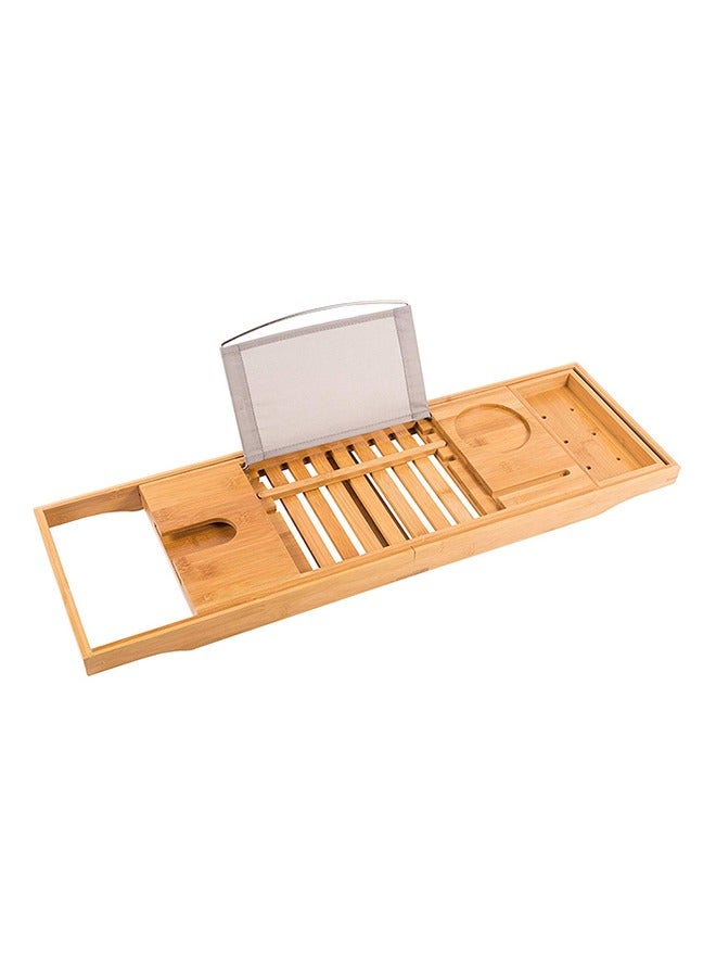 إسكدنيا Bath Caddy Bridge,Bathtub Tray Bamboo Bathtub Stand Holder Adjustable Bath Tray With Extendable Luxury Book Rest, Device Tablet, Kindle, Ipad, Smart Phone Tray For A Home Spa Experience  - Image 4