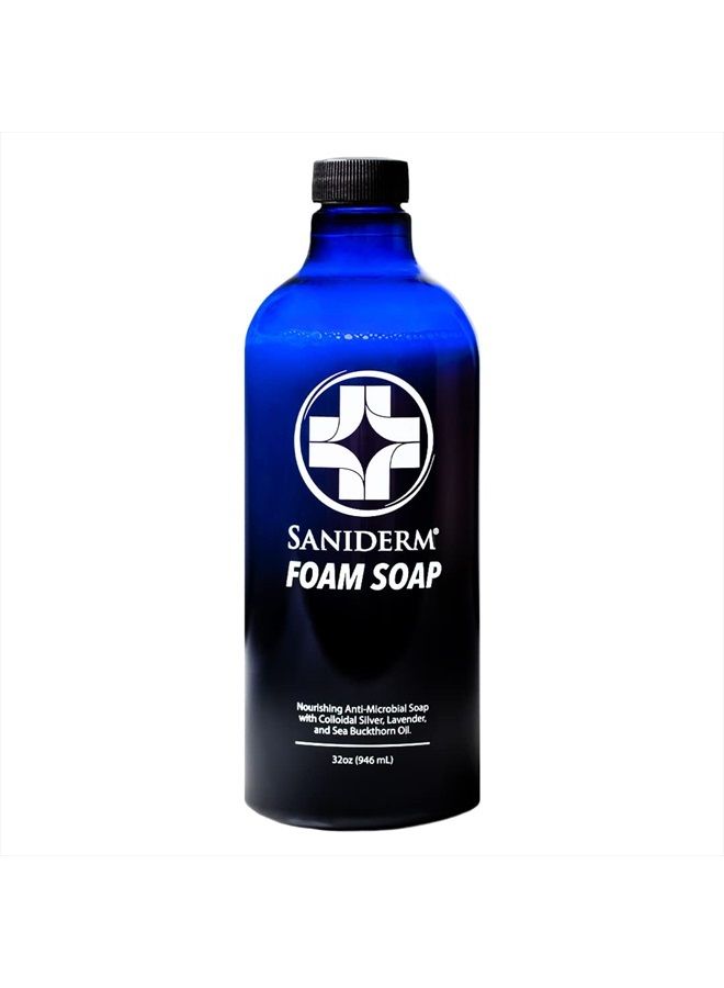 Saniderm Foaming Hand Soap, Hygienic Nourishing Moisturizing Foam Hand Soap, Gentle Soap Designed for Tattoos, For Tattoo Artist or Tattoo Lover, Lavender Infused Scent, 32oz Refill Size - Image 1