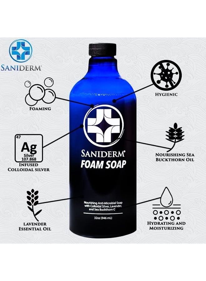Saniderm Foaming Hand Soap, Hygienic Nourishing Moisturizing Foam Hand Soap, Gentle Soap Designed for Tattoos, For Tattoo Artist or Tattoo Lover, Lavender Infused Scent, 32oz Refill Size - Image 3