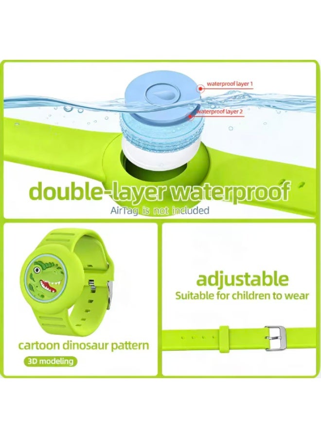 Waterproof Airtag Bracelets for Kids，Apple Air tag Holder for Kids-Soft Silicone Hidden Air tag Wristband - Lightweight AirTag Watch Band for Child - Image 2