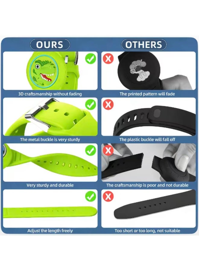 Waterproof Airtag Bracelets for Kids，Apple Air tag Holder for Kids-Soft Silicone Hidden Air tag Wristband - Lightweight AirTag Watch Band for Child - Image 3
