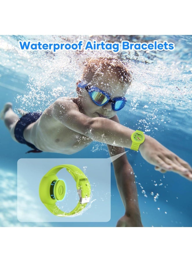 Waterproof Airtag Bracelets for Kids，Apple Air tag Holder for Kids-Soft Silicone Hidden Air tag Wristband - Lightweight AirTag Watch Band for Child - Image 4