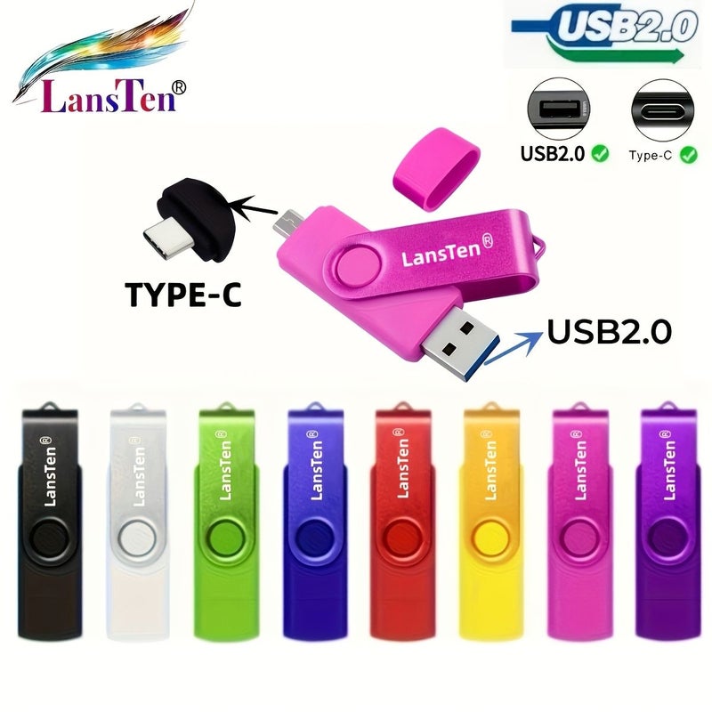 محرك أقراص USB-C فلاشي بسعة 8 جيجابايت باللون الأصفر، متعدد الأغراض لتخزين الصور - Image 3