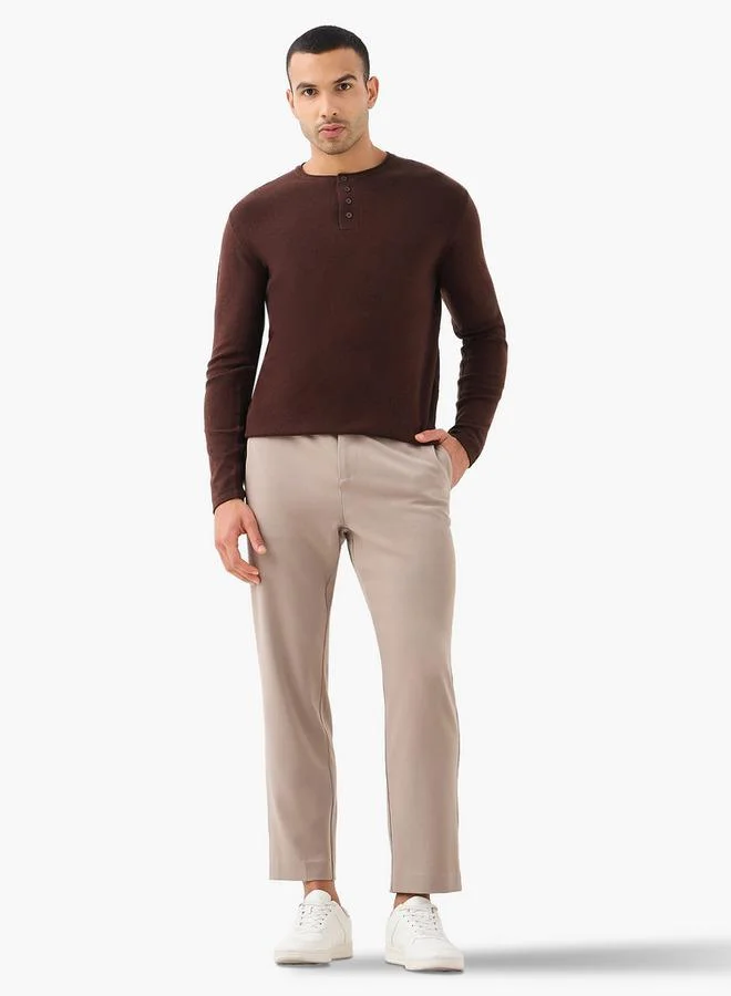 سبلاش فيڤ Henley Collar Sweater with Long Sleeves