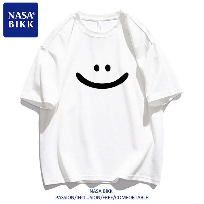 Trendy brand T-shirt pure cotton ins summer American print male and female couple versatile trendy round neck loose half-sleeved short-sleeved - Image 2