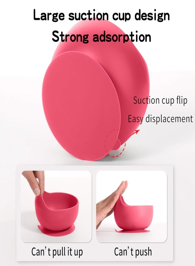 Tony Stark 7 Pcs Silicone Baby Feeding Set Bpa-Free,Microwave Safe,Anti-Slip Base | Complete Tableware Kit for Babies & Toddlers with Suction Plate,Bowl,Cup, Spoon,Fork & Bib (Pink) - Image 4