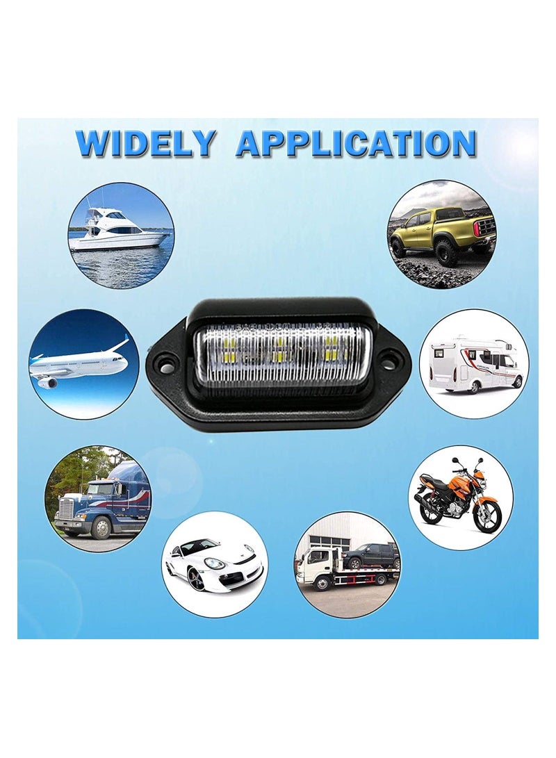 Generic 4PCS LED Number Plate Light, 12V-24V DC Compatibility Waterproof License Plate Lamp License Plate Illumination 6-SMD Number Plate Light for Truck SUV Trailer Van RV Boats Cargo Lights Under Hood Light - Image 3
