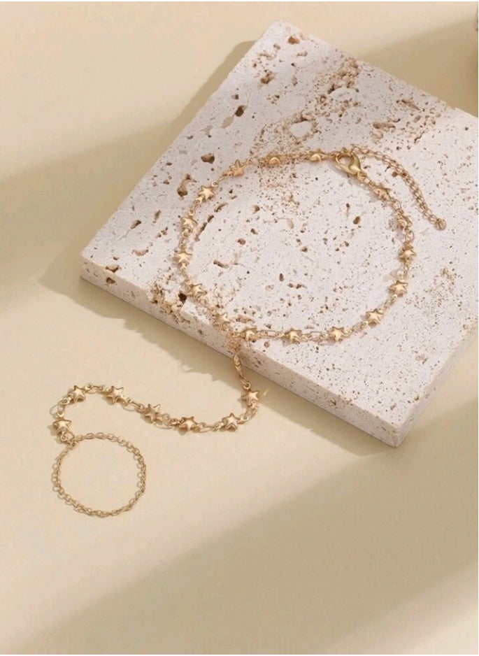 FIFTY 50 - High Quality Trendy Bracelet For Women Connected With Ring - Image 1