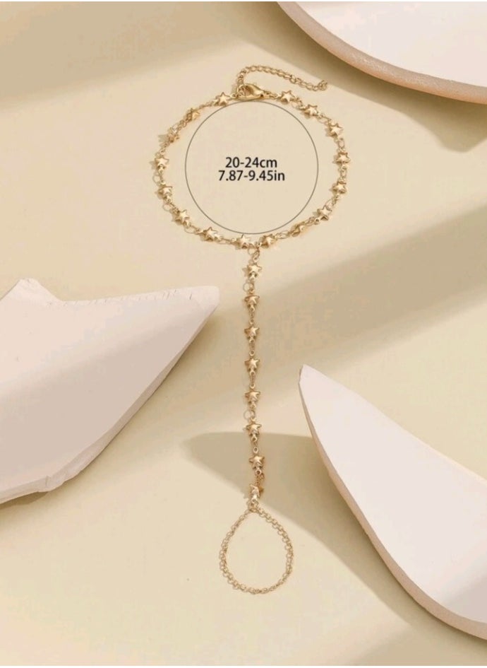 FIFTY 50 - High Quality Trendy Bracelet For Women Connected With Ring - Image 1